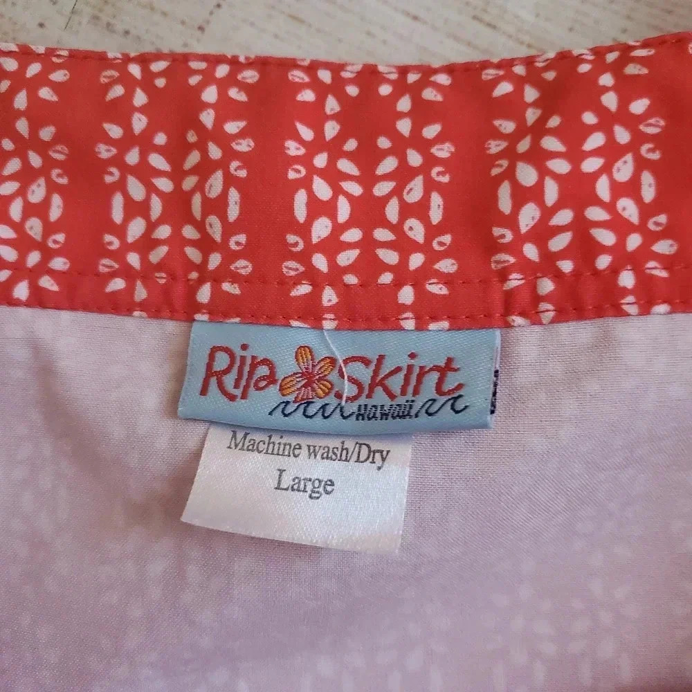 RipSkirt Womens Large Style 1 Red/White "Sunflower Seeds" Short Wrap Skirt - Picture 8 of 9
